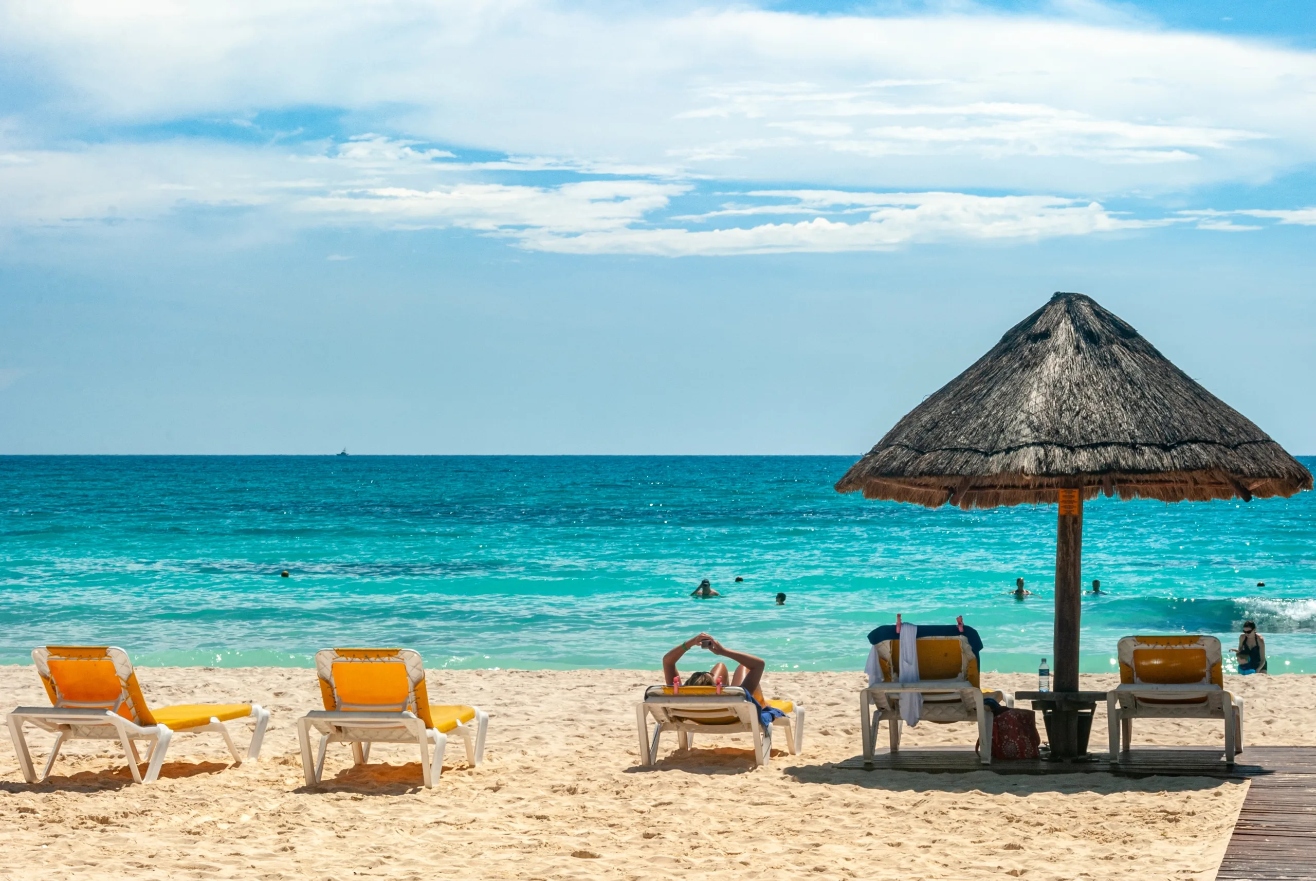 Beach in Cancun at an All Inclusive. Somewhere you can book if you use Jess Peterman | Key to the World Travel - A Personalized Travel Agent Spokane