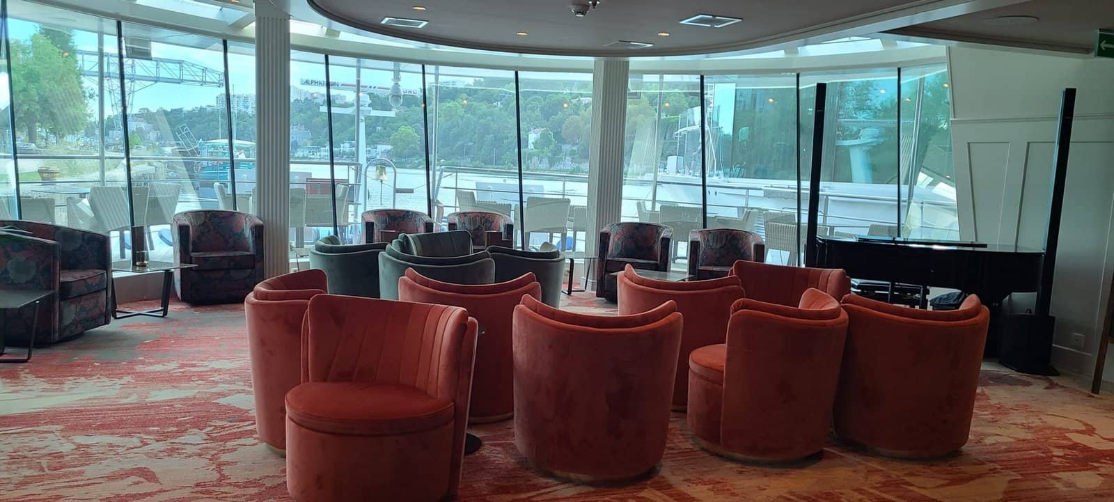 Lounge onboard the AmaWaterways AmaCello river cruise ship in France