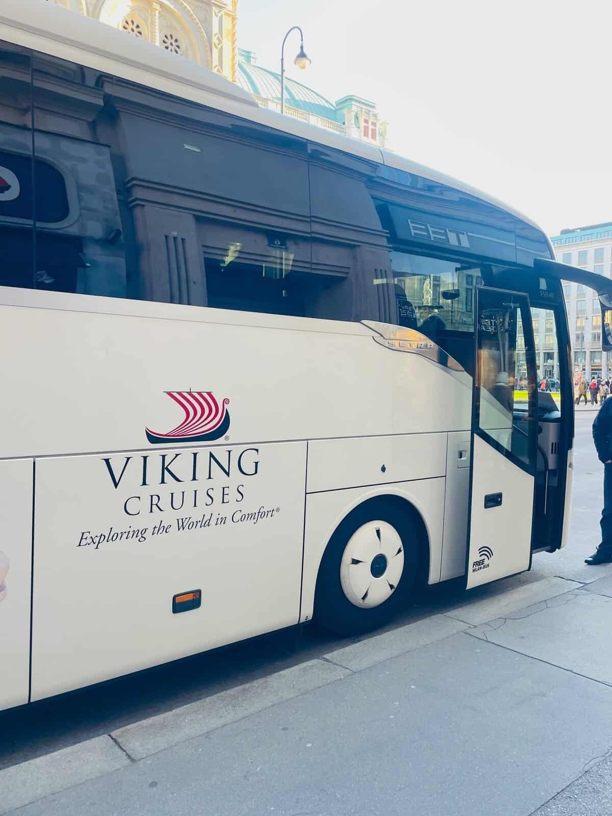 Motor coach used for a river cruise itinerary change